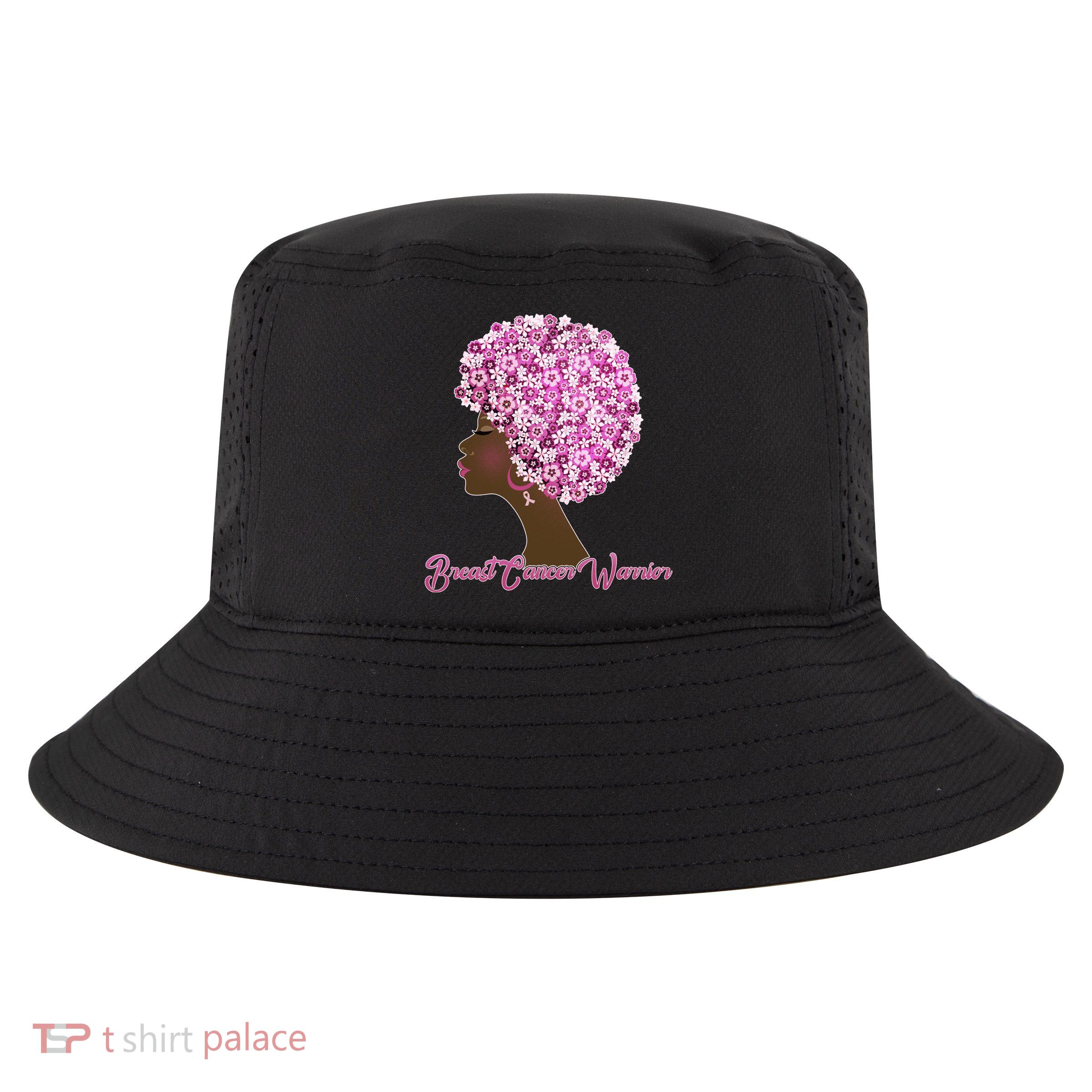 Breast Cancer Warrior Flower Afro Cool Comfort Performance Bucket Hat