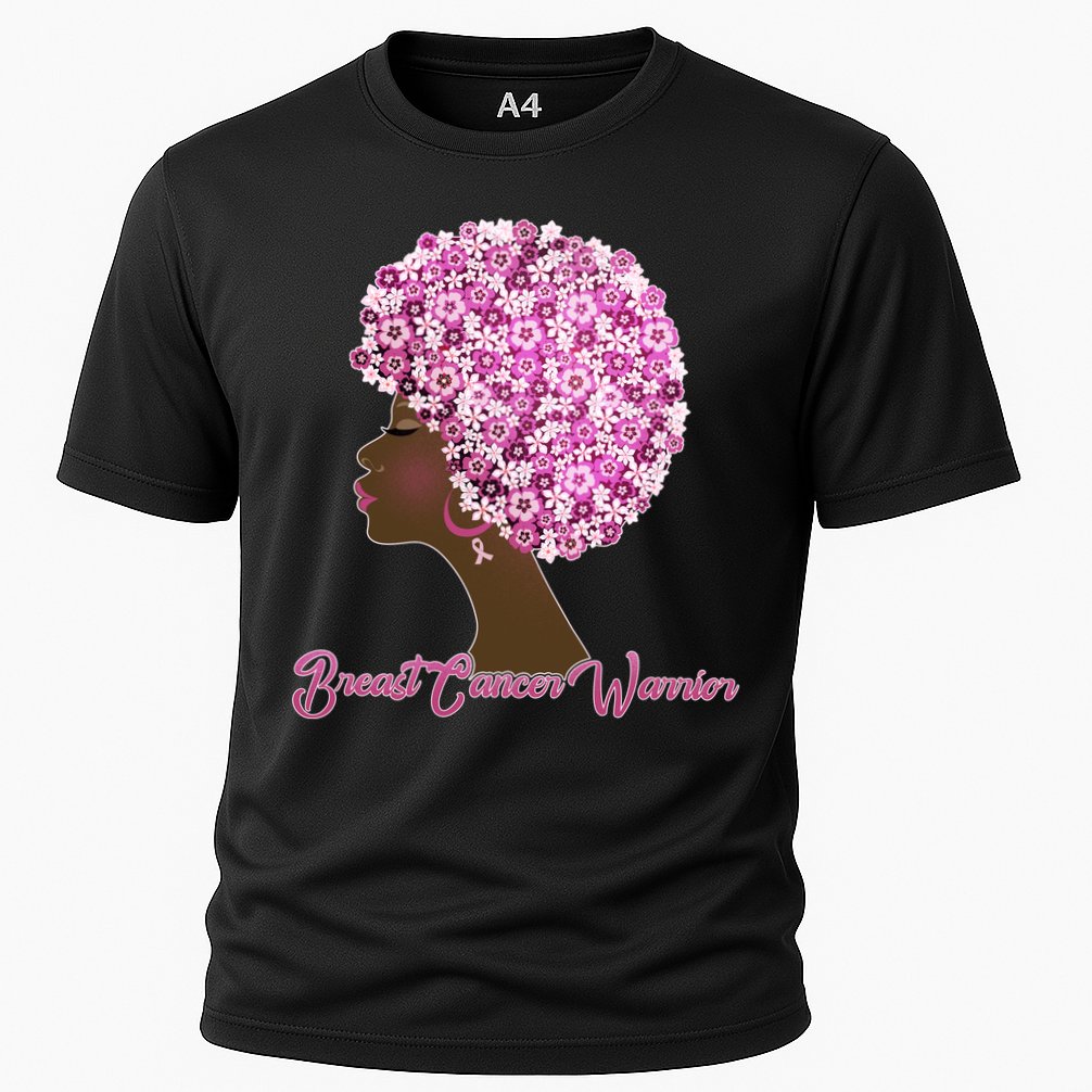 Breast Cancer Warrior Flower Afro Performance Shirt