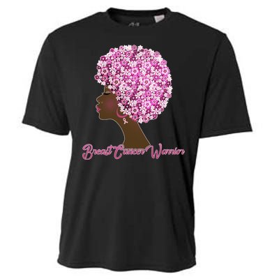 Breast Cancer Warrior Flower Afro Cooling Performance Crew T-Shirt