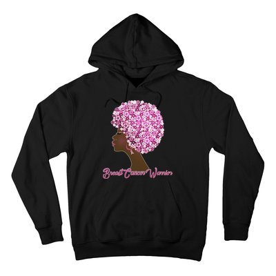 Breast Cancer Warrior Flower Afro Hoodie