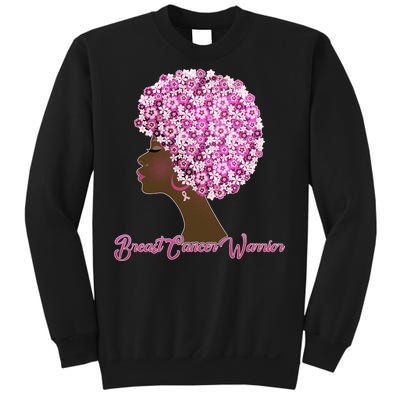 Breast Cancer Warrior Flower Afro Sweatshirt