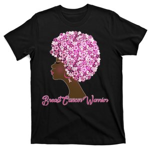 Breast Cancer Warrior Flower Afro T-Shirt