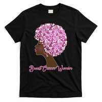 Breast Cancer Warrior Flower Afro T-Shirt