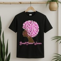 Breast Cancer Warrior Flower Afro T-Shirt