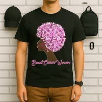 Breast Cancer Warrior Flower Afro T-Shirt