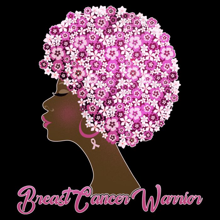 Breast Cancer Warrior Flower Afro T-Shirt