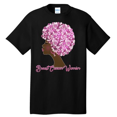 Breast Cancer Warrior Flower Afro Tall T-Shirt