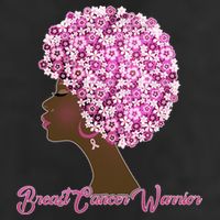 Breast Cancer Warrior Flower Afro Beanie
