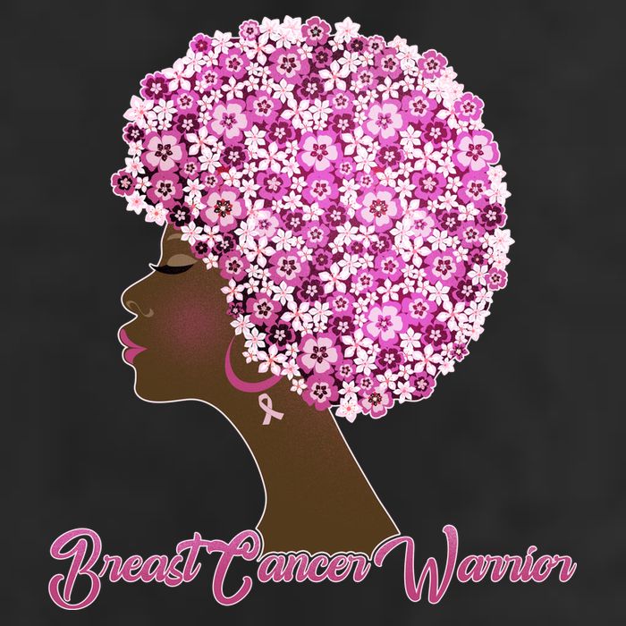 Breast Cancer Warrior Flower Afro Beanie