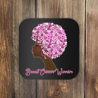 Breast Cancer Warrior Flower Afro Coaster