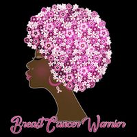 Breast Cancer Warrior Flower Afro Drawstring Bag