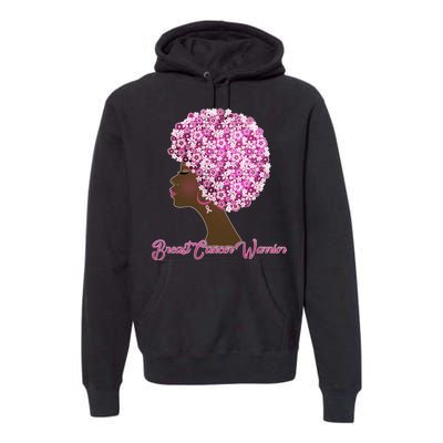 Breast Cancer Warrior Flower Afro Premium Hoodie