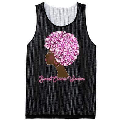 Breast Cancer Warrior Flower Afro Mesh Reversible Basketball Jersey Tank