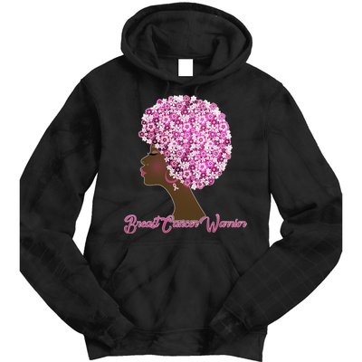 Breast Cancer Warrior Flower Afro Tie Dye Hoodie