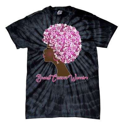 Breast Cancer Warrior Flower Afro Tie-Dye T-Shirt