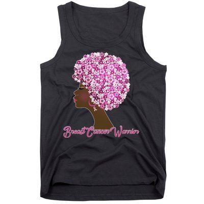 Breast Cancer Warrior Flower Afro Tank Top