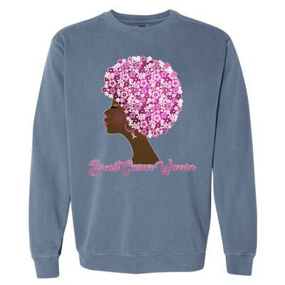 Breast Cancer Warrior Flower Afro Garment-Dyed Sweatshirt