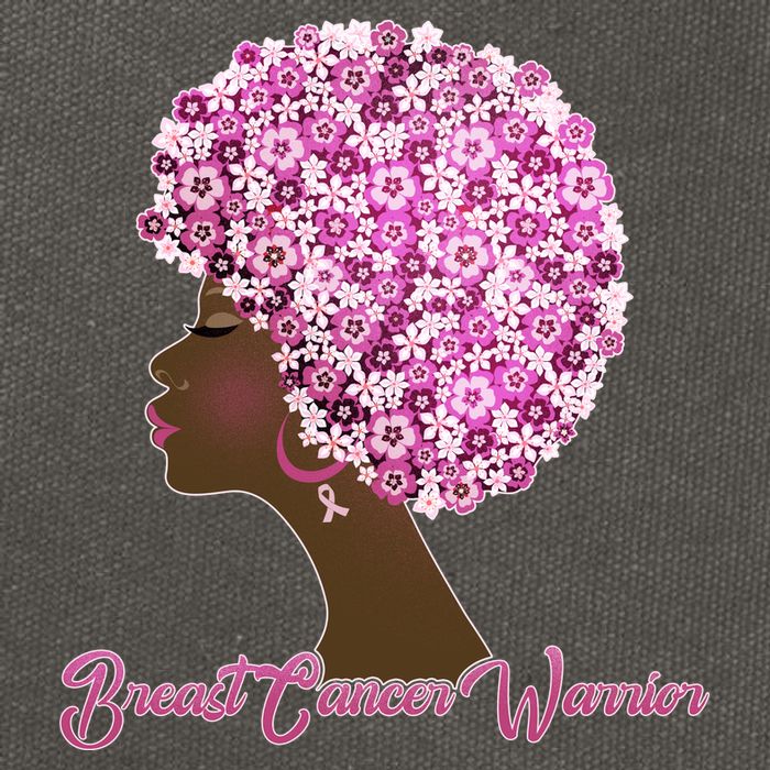 Breast Cancer Warrior Flower Afro Cotton Canvas Backpack