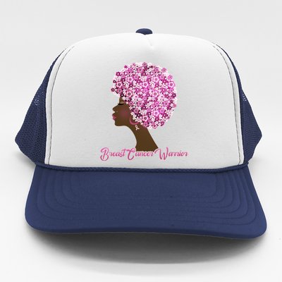 Breast Cancer Warrior Flower Afro Trucker Hat