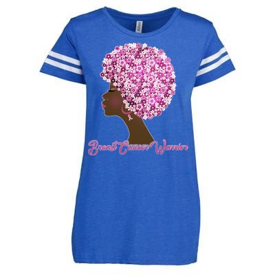 Breast Cancer Warrior Flower Afro Enza Ladies Jersey Football T-Shirt