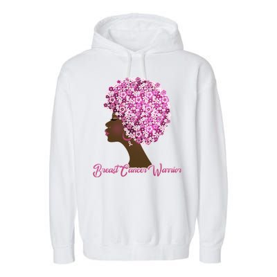 Breast Cancer Warrior Flower Afro Garment-Dyed Fleece Hoodie