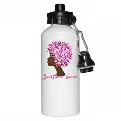 Breast Cancer Warrior Flower Afro Aluminum Water Bottle 