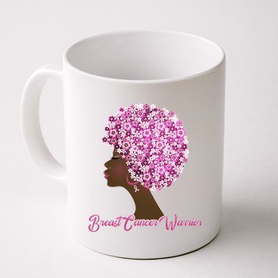 Breast Cancer Warrior Flower Afro Coffee Mug