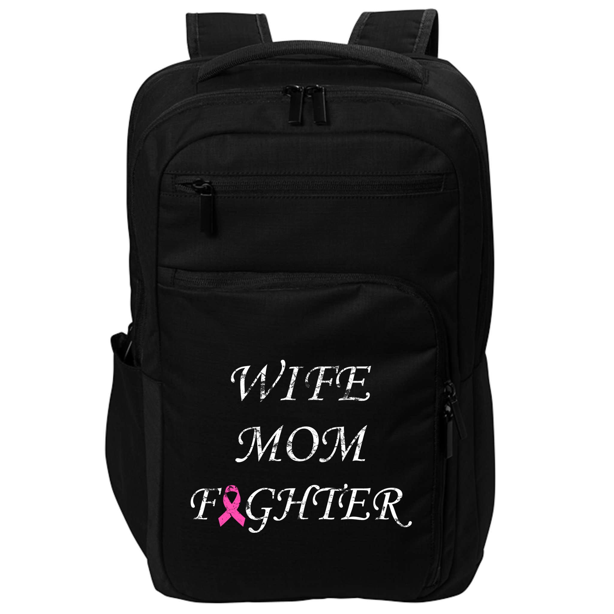 Breast Cancer Wife Mom Fighter Impact Tech Backpack