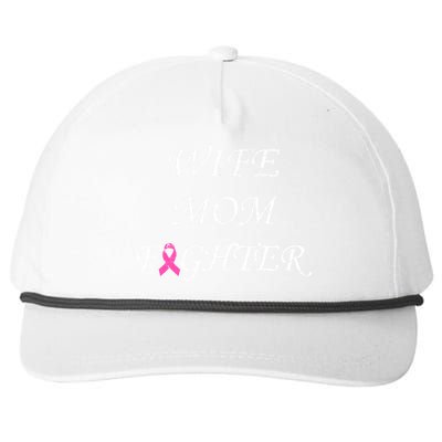 Breast Cancer Wife Mom Fighter Snapback Five-Panel Rope Hat