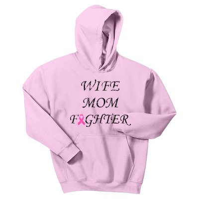 Breast Cancer Wife Mom Fighter Kids Hoodie