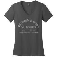 Breekon And Hope Deliveries Nottingham Women's V-Neck T-Shirt