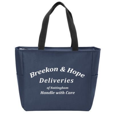 Breekon And Hope Deliveries Of Nottingham Zip Tote Bag