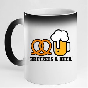 Bretzels And Beer Funny Oktoberfest 11oz Black Color Changing Mug