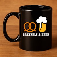 Bretzels And Beer Funny Oktoberfest 11oz C Handle Ceramic Mug