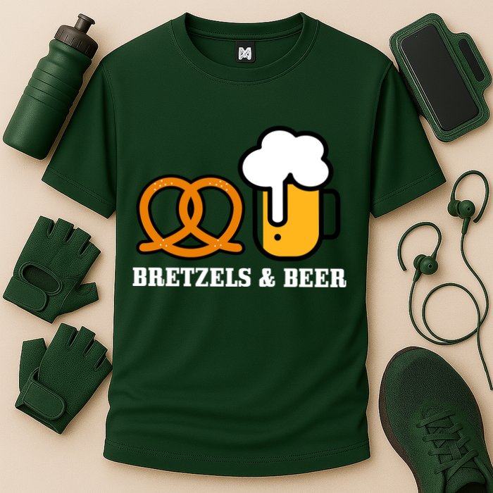 Bretzels And Beer Funny Oktoberfest Cooling Performance Crew T-Shirt