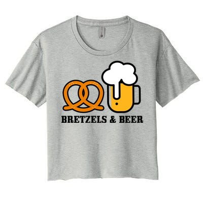 Bretzels And Beer Funny Oktoberfest Women's Crop Top Tee