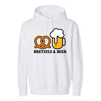 Bretzels And Beer Funny Oktoberfest Garment-Dyed Fleece Hoodie