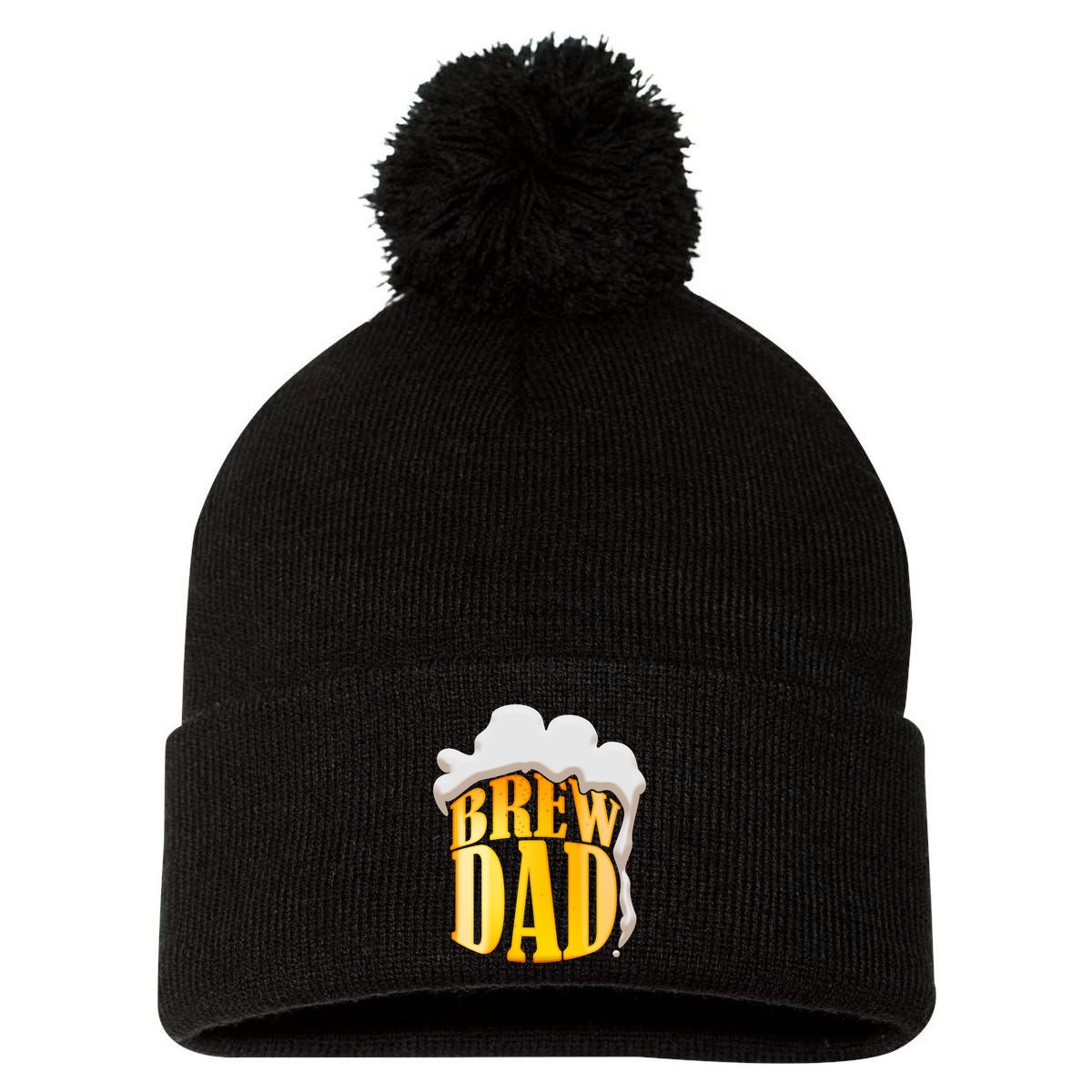 Brew Dad Matching Design Pom Pom 12in Knit Beanie