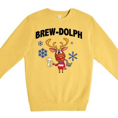 Brew-Dolph Christmas Reindeer Premium Crewneck Sweatshirt