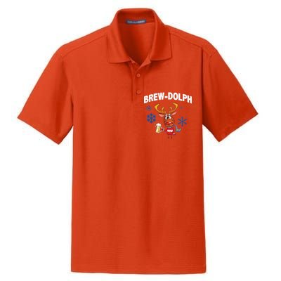 Brew-Dolph Christmas Reindeer Dry Zone Grid Polo