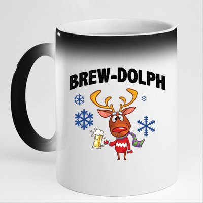 Brew-Dolph Christmas Reindeer 11oz Black Color Changing Mug