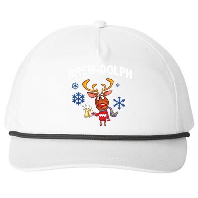 Brew-Dolph Christmas Reindeer Snapback Five-Panel Rope Hat