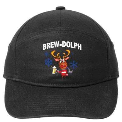 Brew-Dolph Christmas Reindeer 7-Panel Snapback Hat