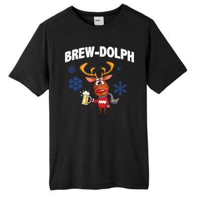 Brew-Dolph Christmas Reindeer Tall Fusion ChromaSoft Performance T-Shirt