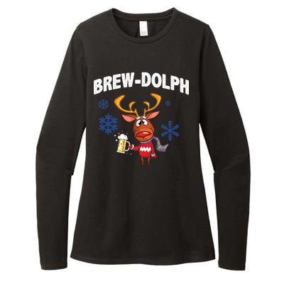 Brew-Dolph Christmas Reindeer Womens CVC Long Sleeve Shirt