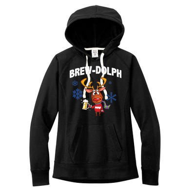 Brew-Dolph Christmas Reindeer Women's Fleece Hoodie