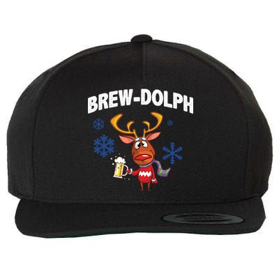 Brew-Dolph Christmas Reindeer Wool Snapback Cap