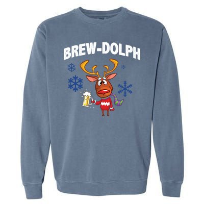 Brew-Dolph Christmas Reindeer Garment-Dyed Sweatshirt