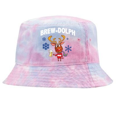 Brew-Dolph Christmas Reindeer Tie-Dyed Bucket Hat