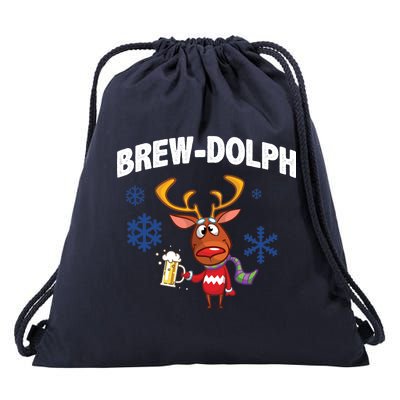 Brew-Dolph Christmas Reindeer Drawstring Bag